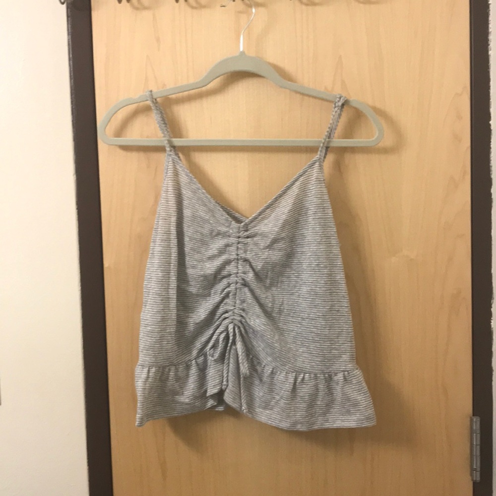 grey and white striped top!!!